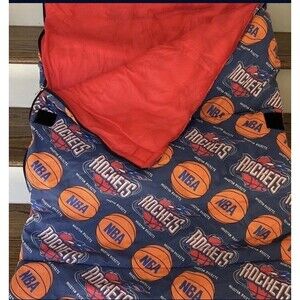 Houston Rockets Sleeping Bag Blanket With Pillow NBA RARE Basketball Lined Zip